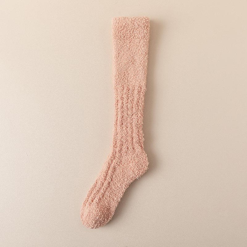 Couple's Coral Fleece Winter Socks: Thick, Velvet-Lined, Cozy Home Sleep Socks for Calf Warmth