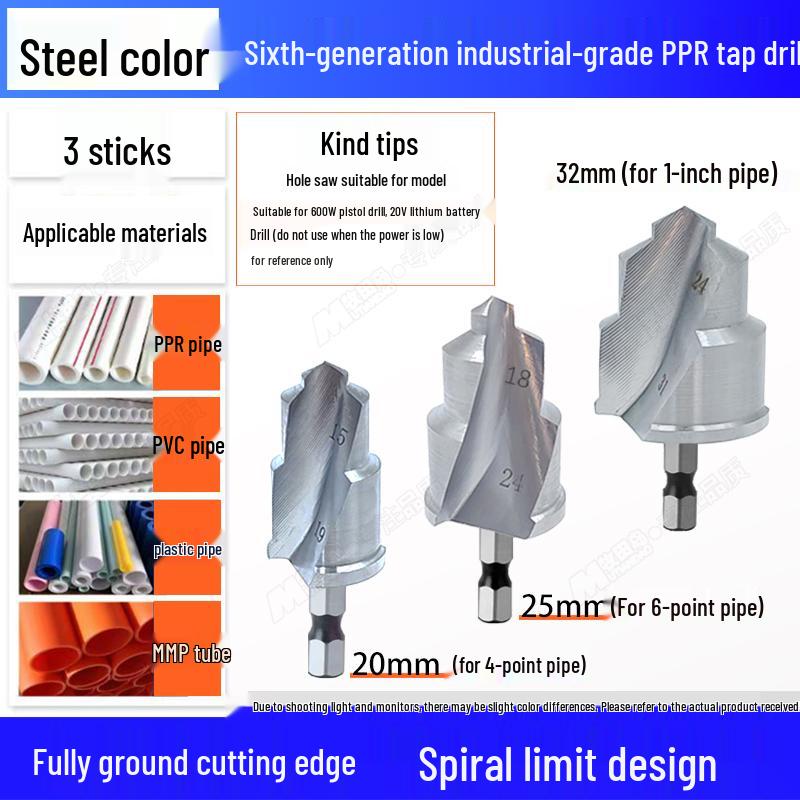Hex Shank T-Handle Drill Bit and Pipe Reamer Hole Opener