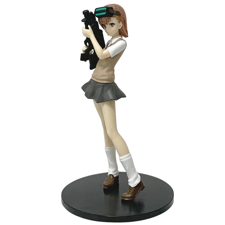 Anime A Certain Magical Index Misaka Mikoto Railgun Girl 17cm Anime Figure PVC Action Figures Model Anime Cartoon Model Plaything Present
