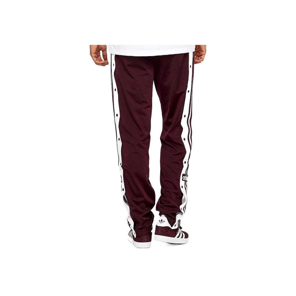 adidas Originals Side-Slit Retro Track Pants Men Bottoms Burgundy DH5752