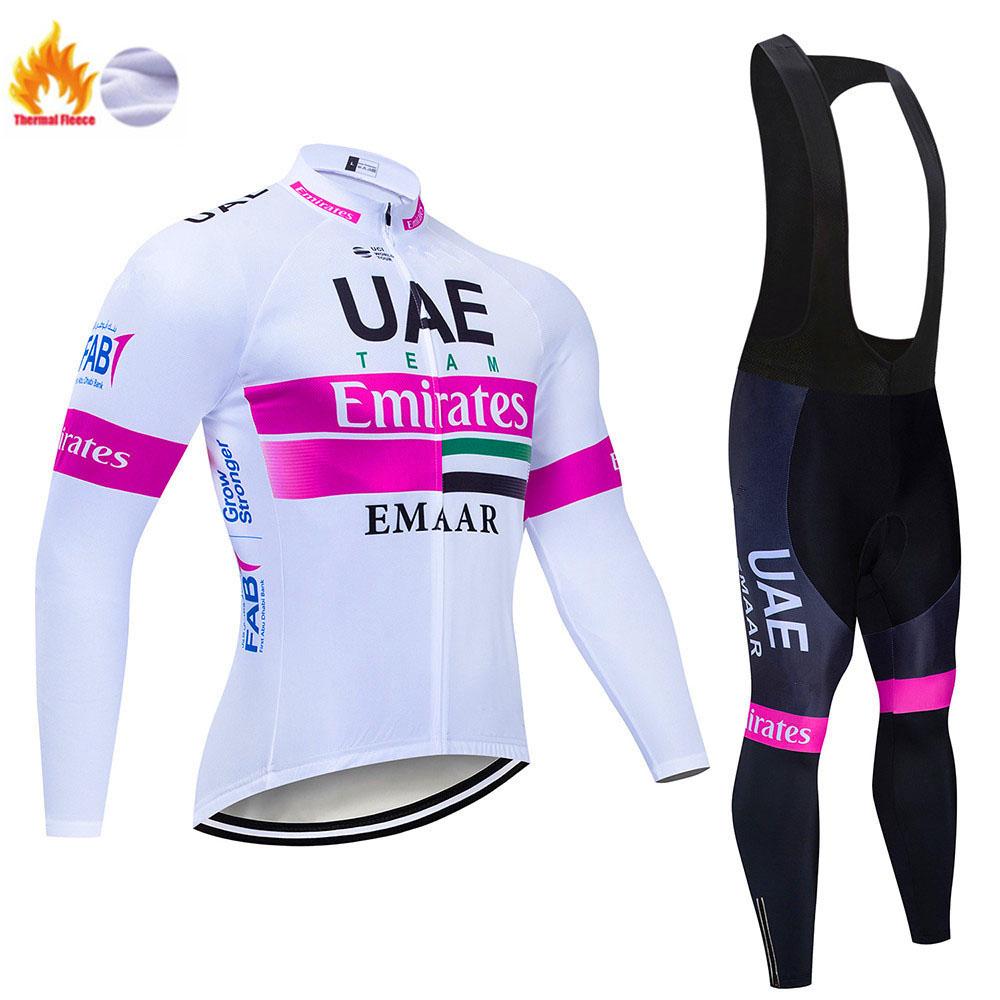 2026 Winter Warm Cycling Clothing Set Fleece Men's UAE Winter Cycling Sets Warm Long-sleeved Suit Soad Bike Bicycle Overalls Riding Suit