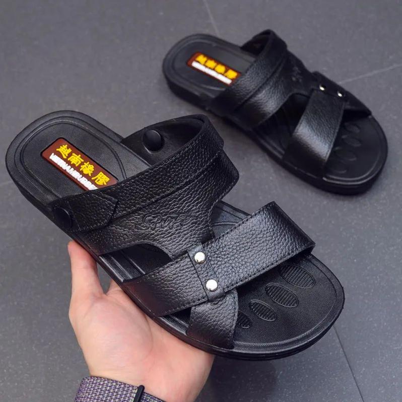 

Мужские сандалии, летние сандалии и тапочки в корейском стиле, нескользящие износостойкие студенческие тапочки с массажной подошвой, сандалии для водителей 44 чёрный