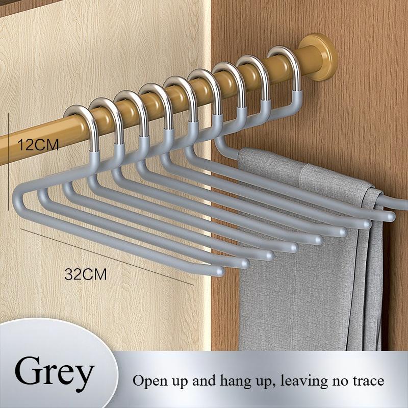 Home Stainless Steel Goose-Shaped Anti-Slip No-Trace Pants Hanger Z-Shaped Double Hanger Wardrobe Space-Saving Storage Hanger