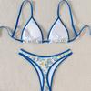 Small Floral Triangle Sexy Bikini Two Piece Set Elegant Women Swimwear