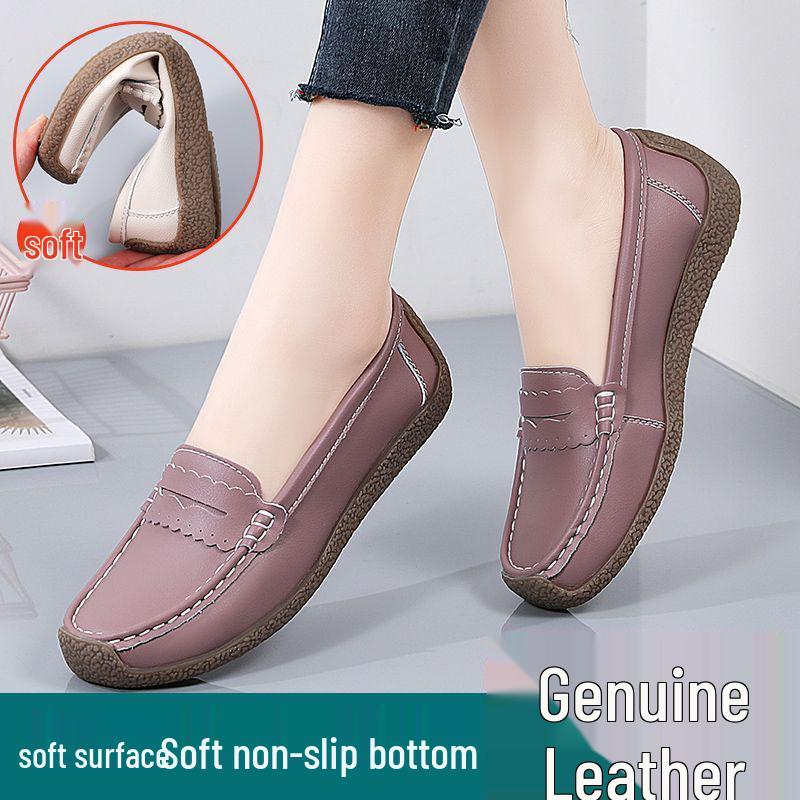 

Women s Spring & Autumn Soft Sole Leather Flats for Middle-Aged & Elderly 37