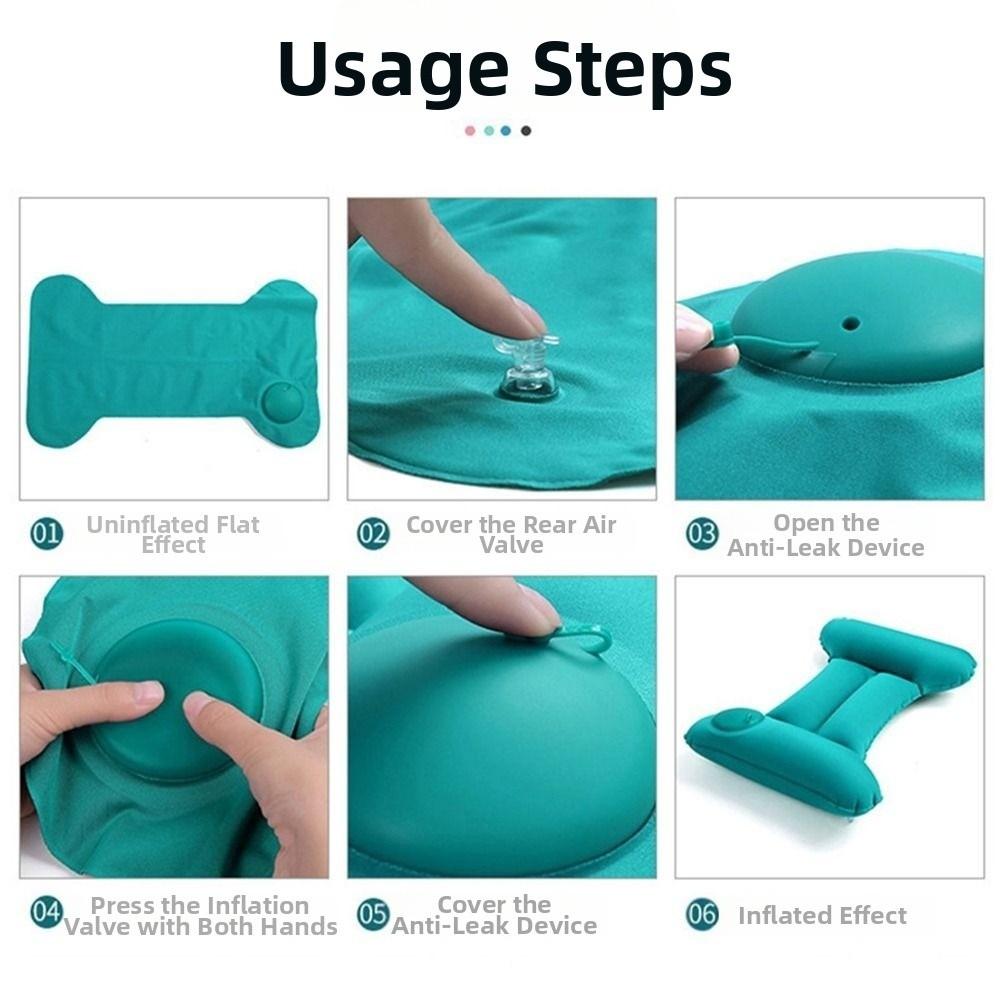 H Shape Inflatable Waist Pillow Press Type Waist Support Pad Compact Lumbar Cushion Airplane
