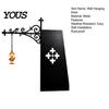 Retro Wrought Iron Wall Bracket Vintage Hanging Stand, Decorative Hook Rack for Small Iris Top Decoration Ornaments, Black Display Holder