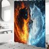 Vibrant Anthropomorphic Cats Shower Curtain - Fantasy Theme, 70.8x70.8 Inches, Washable Polyester, Includes 12 Hooks