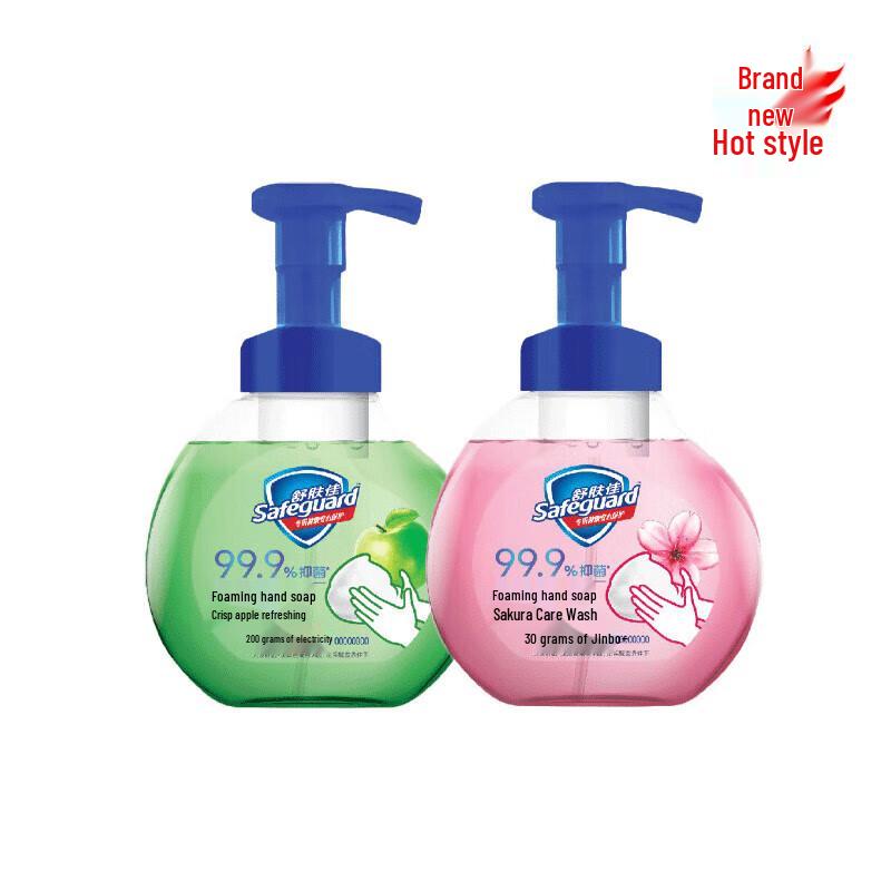 

Safeguard Пенное мыло для рук, Яблоко и Цветение вишни, 2x300г