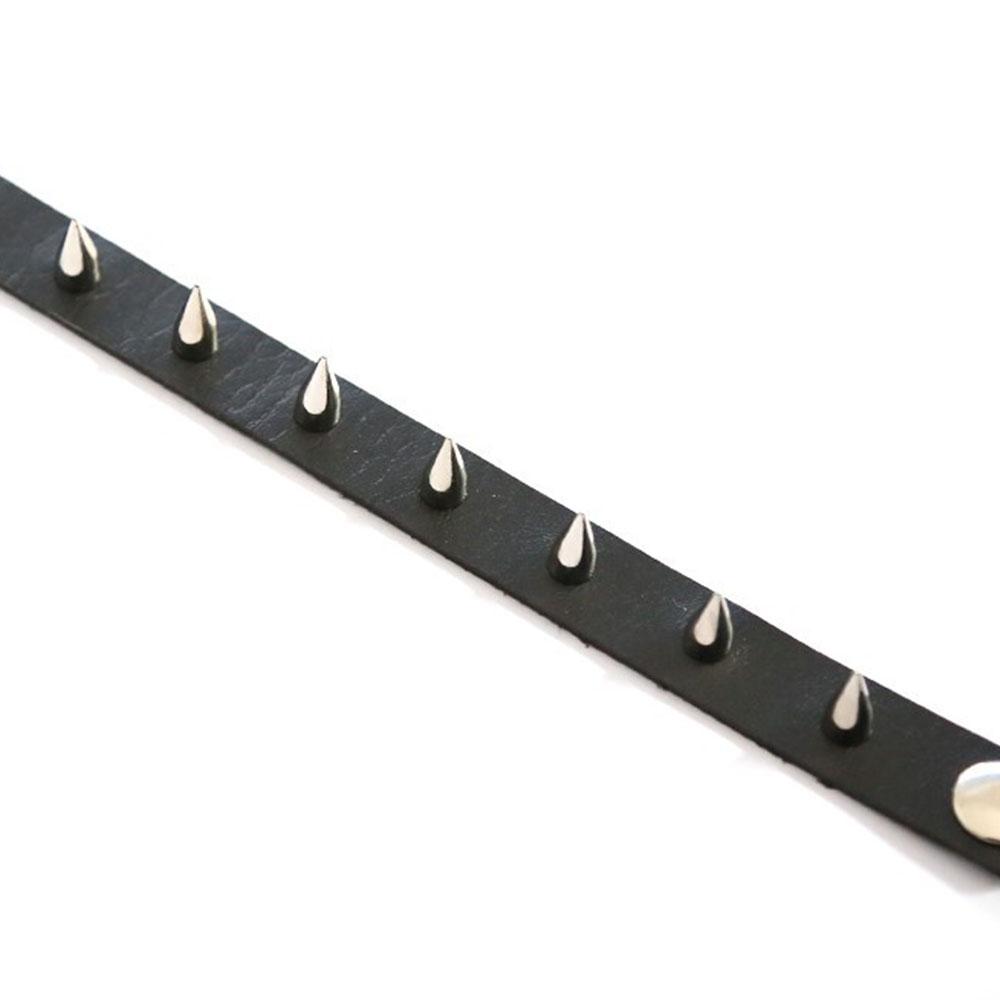 Fashion Cool Zinc Zinc Alloy Leather Stud Black Bracelet Bangle Wristband Metal Rivet Spike Cuff Punk