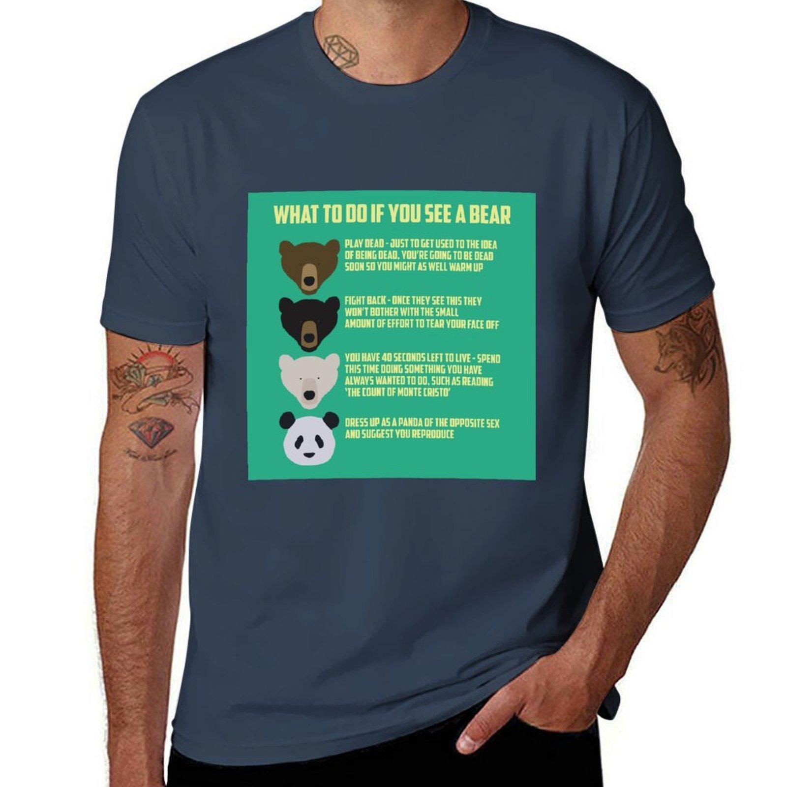 What To Do If You See A Bear Tshirt Lightweight Sport Basic Tshirt S