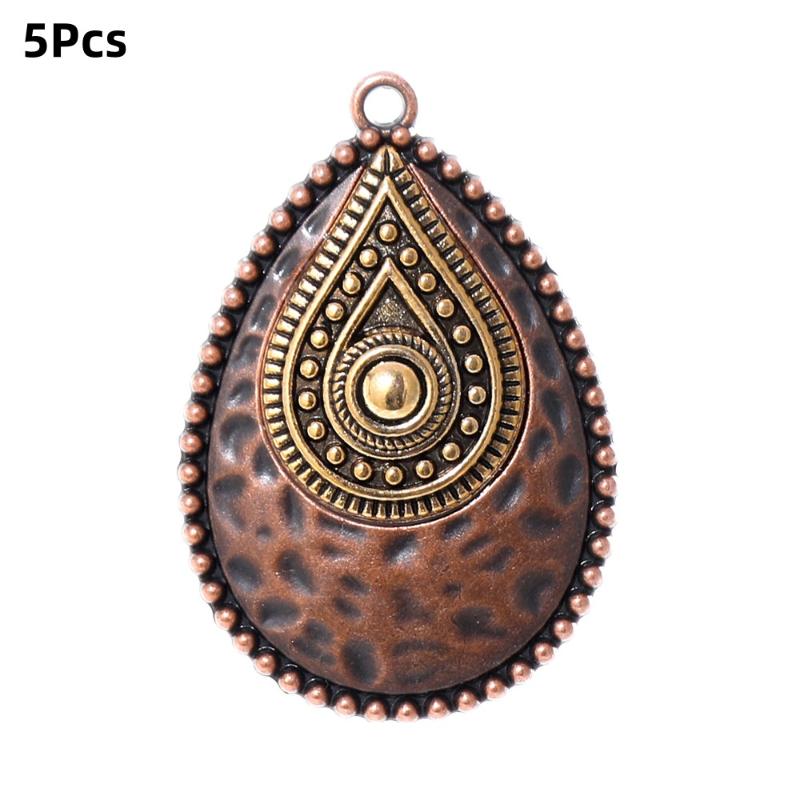 5Pcs Retro Vintage Ethnic Bohemia Teardrop Pendants For Women Earrings Necklaces Charms For Diy Making Jewelry Accessories