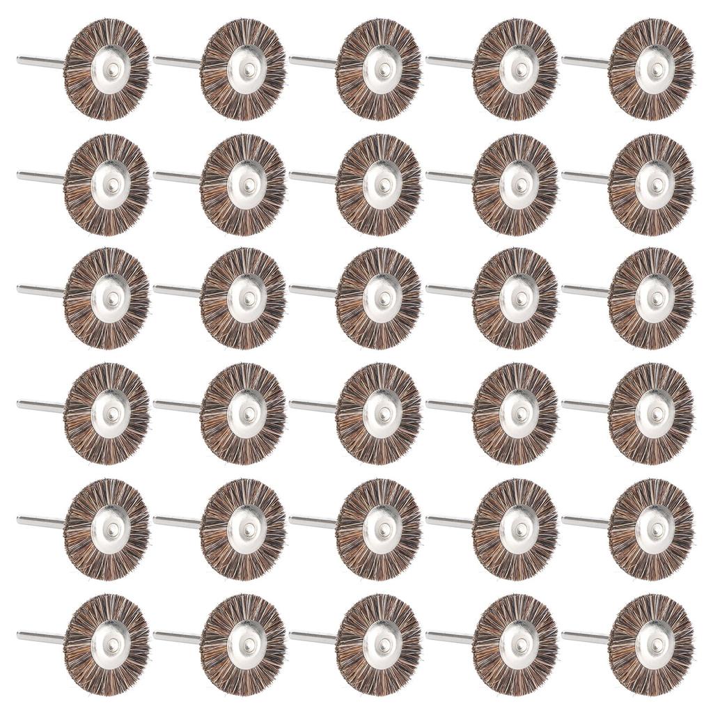 30Pcs Brush Wheel Flat Mini Wood Carving Rust/Corrosion/Paint Removal Polishing ToolsBrass Wire