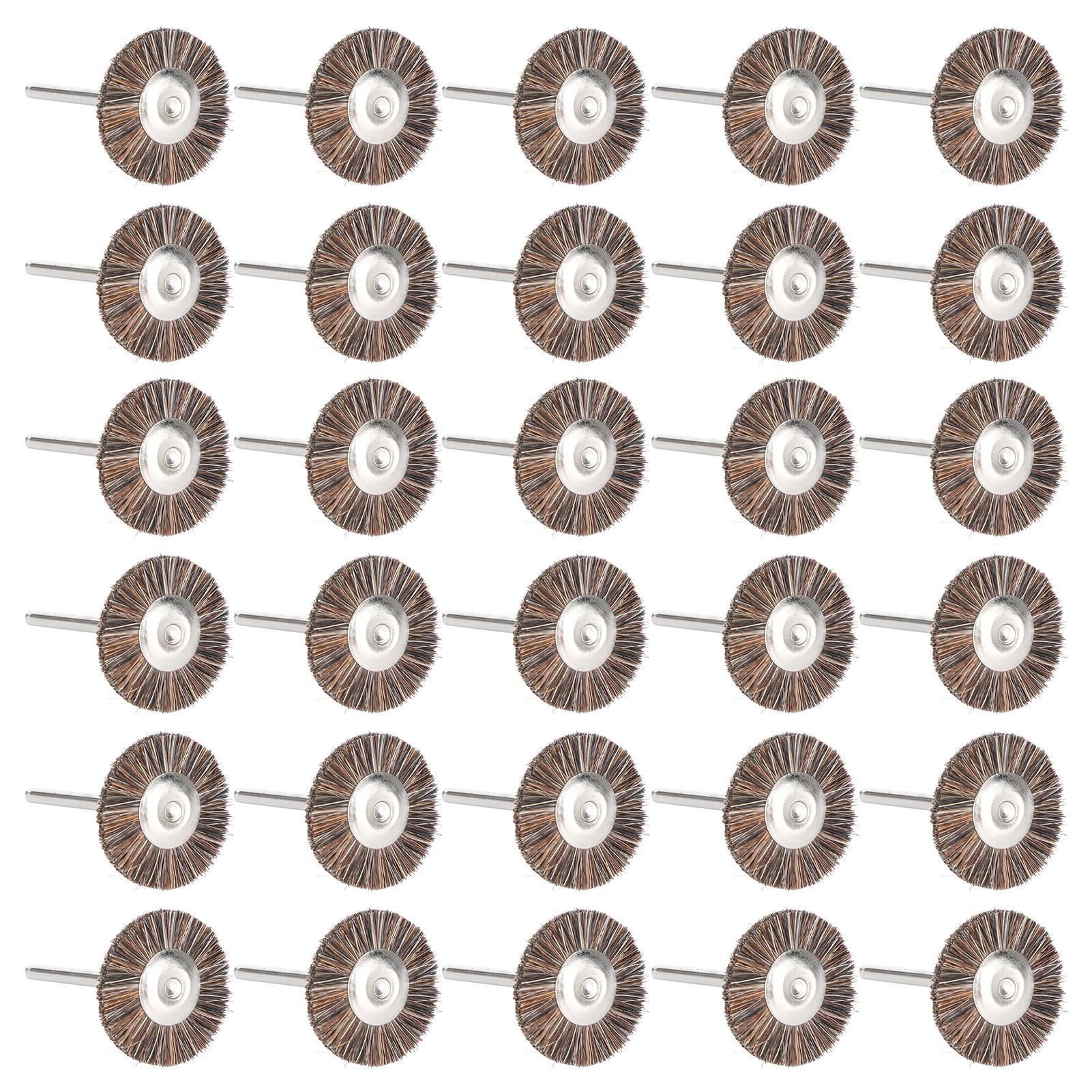 

30Pcs Brush Wheel Flat Mini Wood Carving Rust/Corrosion/Paint Removal Polishing ToolsBrass Wire