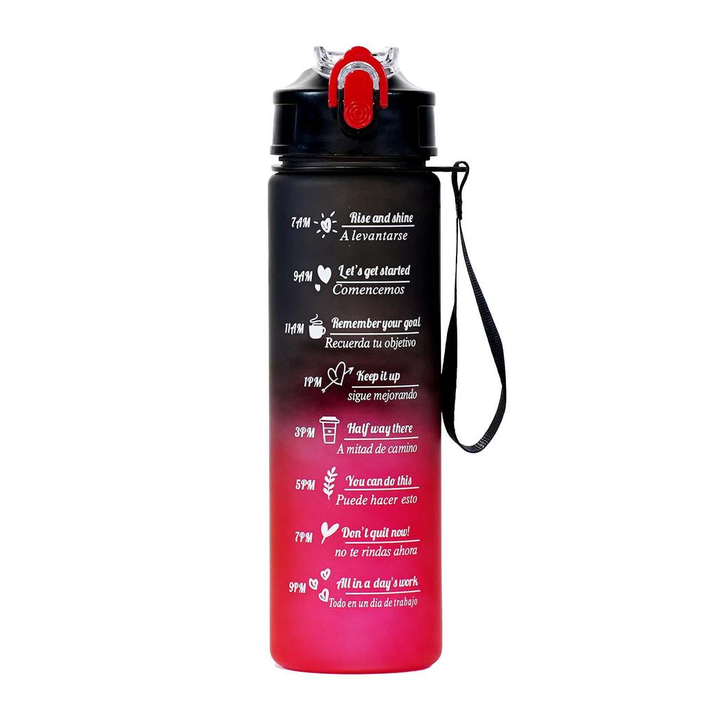 Gradient Color 800ml Sports Water Bottle with Pop-up Lid and Straw