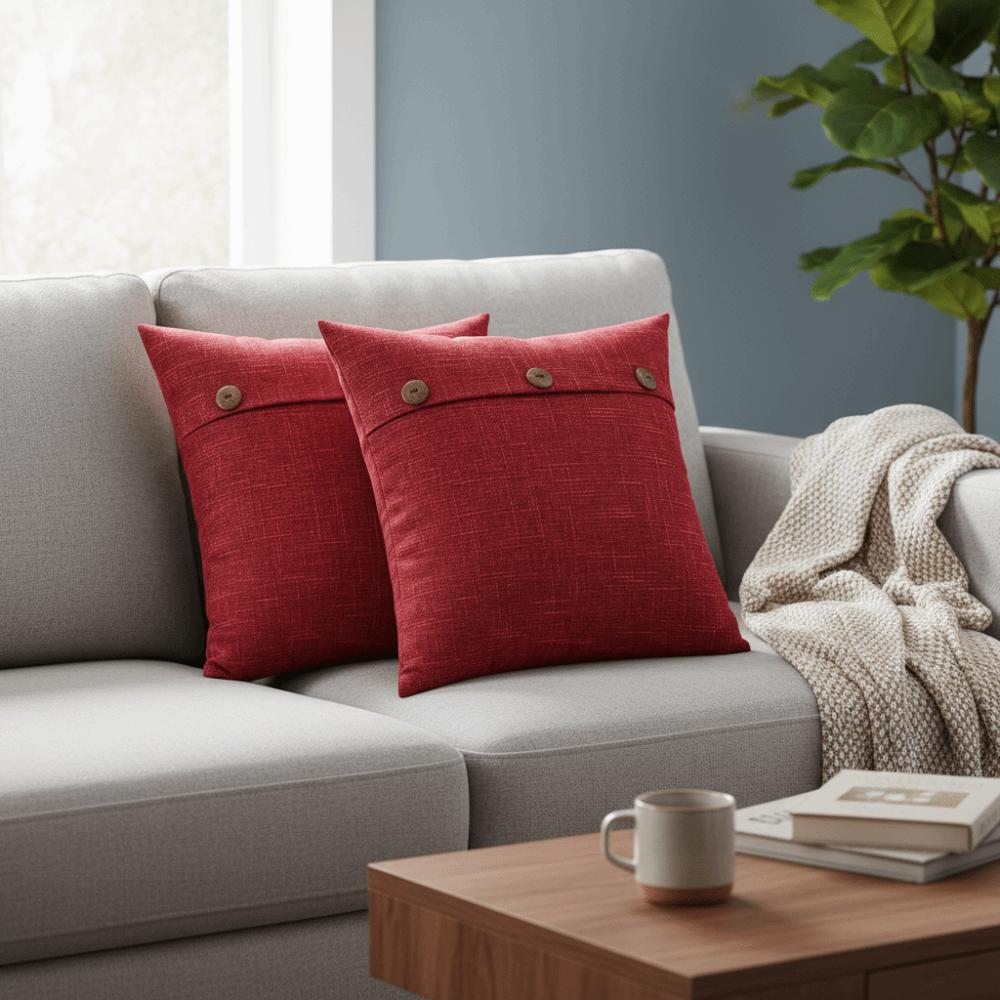 2PCS Imitation Linen Pillow Cover Japanese Style Breathable Cushion Cover Polyester 45×45cm Throw Pillowcover Home Decor