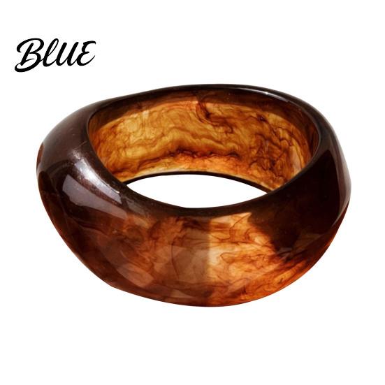 Women Fashion Jewelry Acrylic Resin Chunky Bangle Hypoallergenic Colorful Geometric