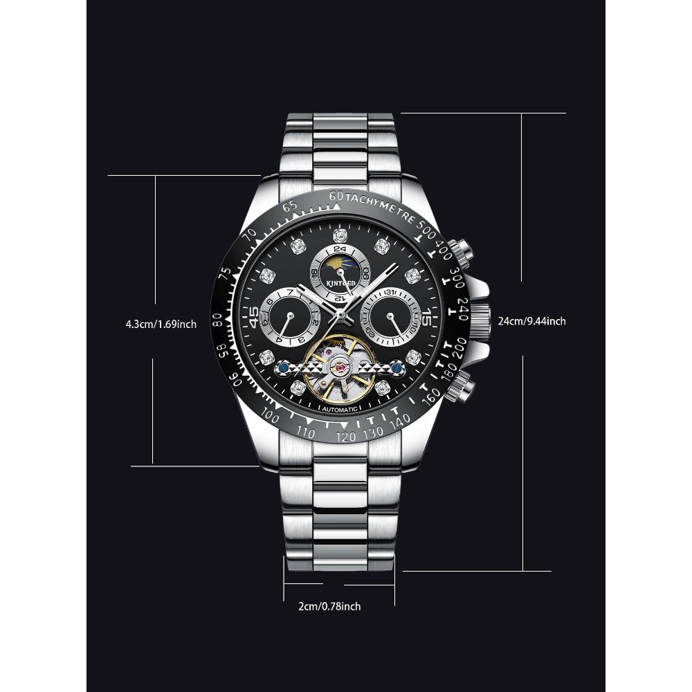 KINYUED  2026 New Men's Automatic Mechanical Watch Stainless Steel Waterproof Watch