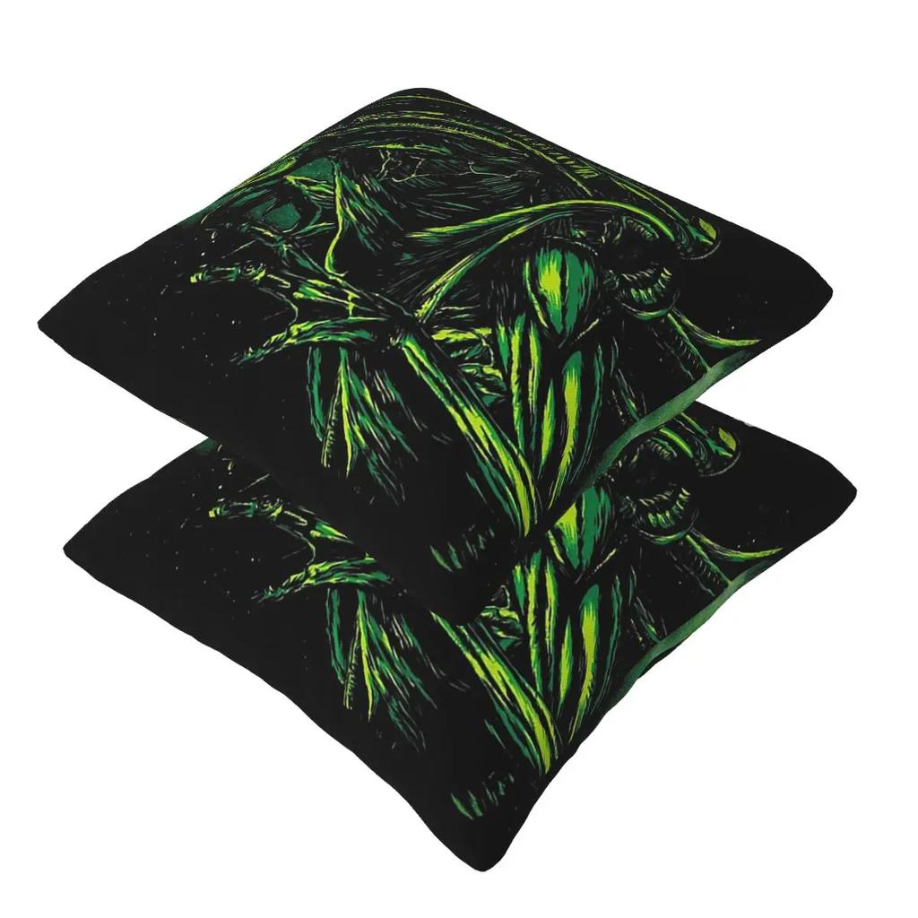 Alien 2 Pcs Square Pillowcase Pillow Cover Cushion Zip Decorative Comfort Throw Pillow For Home Car
