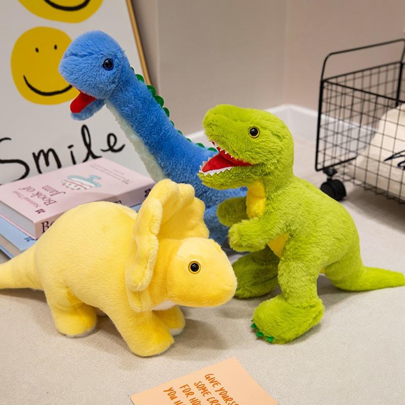 Simulated Glowing Dinosaur Doll Plush Toy Cute Tyrannosaurus Rex Triceratops Children's Birthday Gift Doll