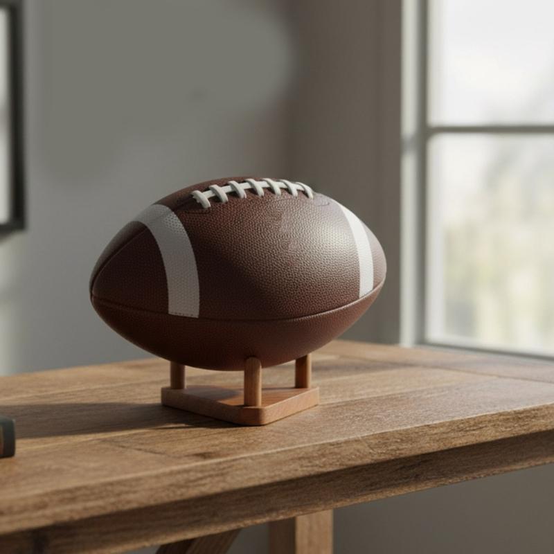 2 Pieces Wooden Sports Equipment Holder Basketball Display Rack For Athletic Memorabilia Display And Home Decoration