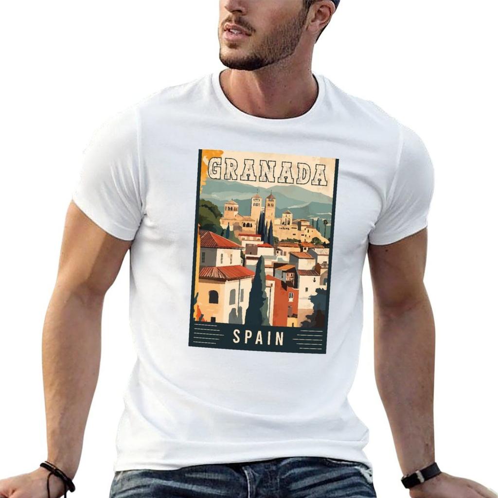 Experience Granada In Spain Beauty Of Alhambra And Andalusia Travel Art Tshirt Casual Streetwear Short Sleeve Tee