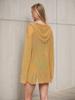 EDOLYNSA Sexy Women's Knitted Casual V-neck Hooded Long Sleeve Beach Mini Dress Hollow Out Beachwear Tunic 2024 Summer Vacation Swimsuit Cover Up K4