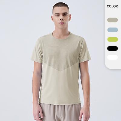 Neues kühlendes, schnell trocknendes Ice-Silk T-Shirt für Herren, feuchtigkeitsableitend und atmungsaktiv, Frühling/Sommer, Sport-Kurzarm, Fitness, Laufen, schnell trocknendes Oberteil