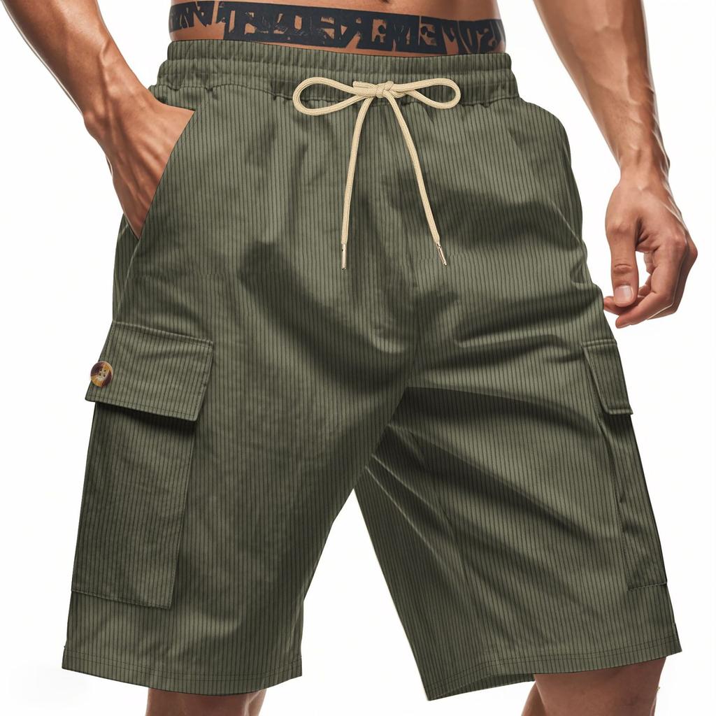 Fashion Men's Work Trousers Summer Men's Bamboo Linen Beach Casual Shorts