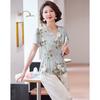 Pasit Women's New Chinese Style Printed Summer Set