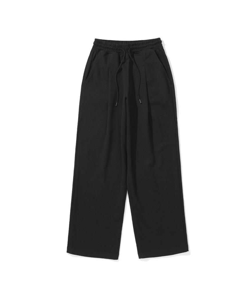 XOX One-Pleat Wide Sweatpants [Black]