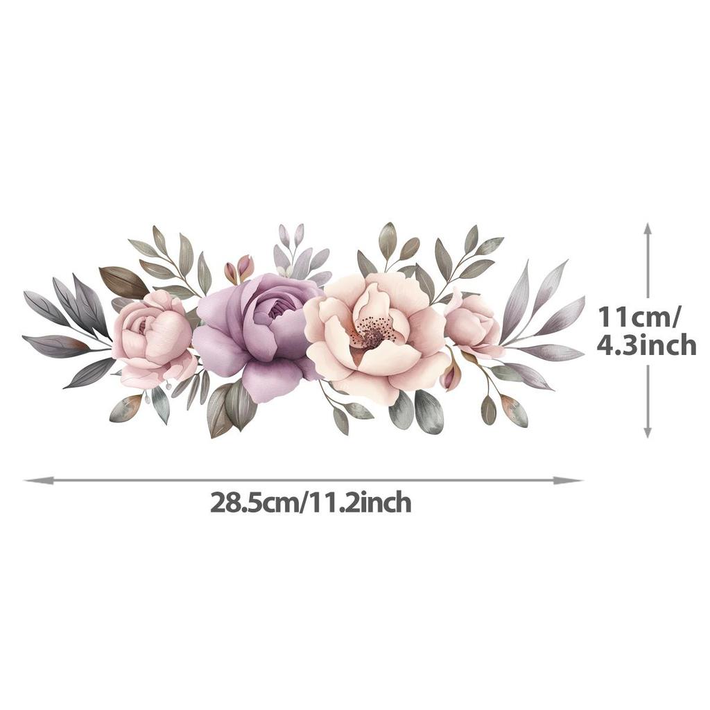 Large Flowers 28.5cm Wide, Easy To Print Iron-On Transfers, Towels, Clothing Stickers, DIY, Sweatshirts, T-Shirts, Heat-Adhesive Decals