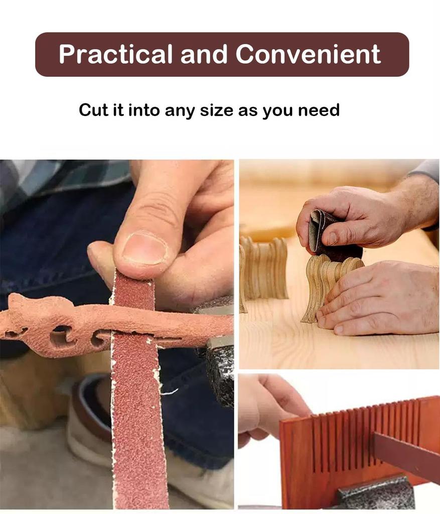 Emery Cloth Roll, 6 Grits Sandpaper Assortment for Metal Automotive Furniture Wood with Dispenser