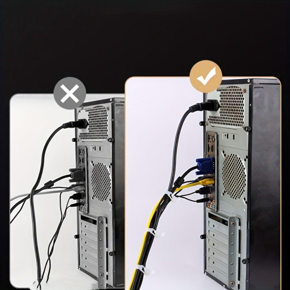 100pcs Reusable Bundle Belt Nylon Strapping Tape Household Goods Cable Ties  Garden