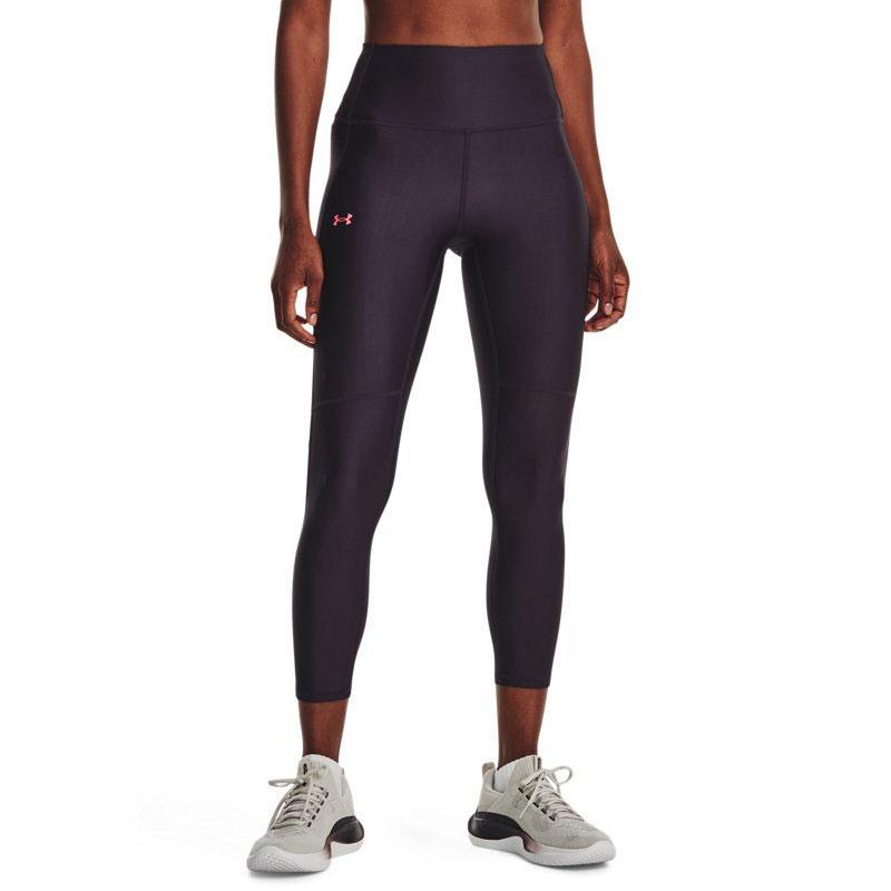 Under Armour Ankle Leg Shine Training Tight Color Block Fitness Pants Women pants Purple 1373938-541