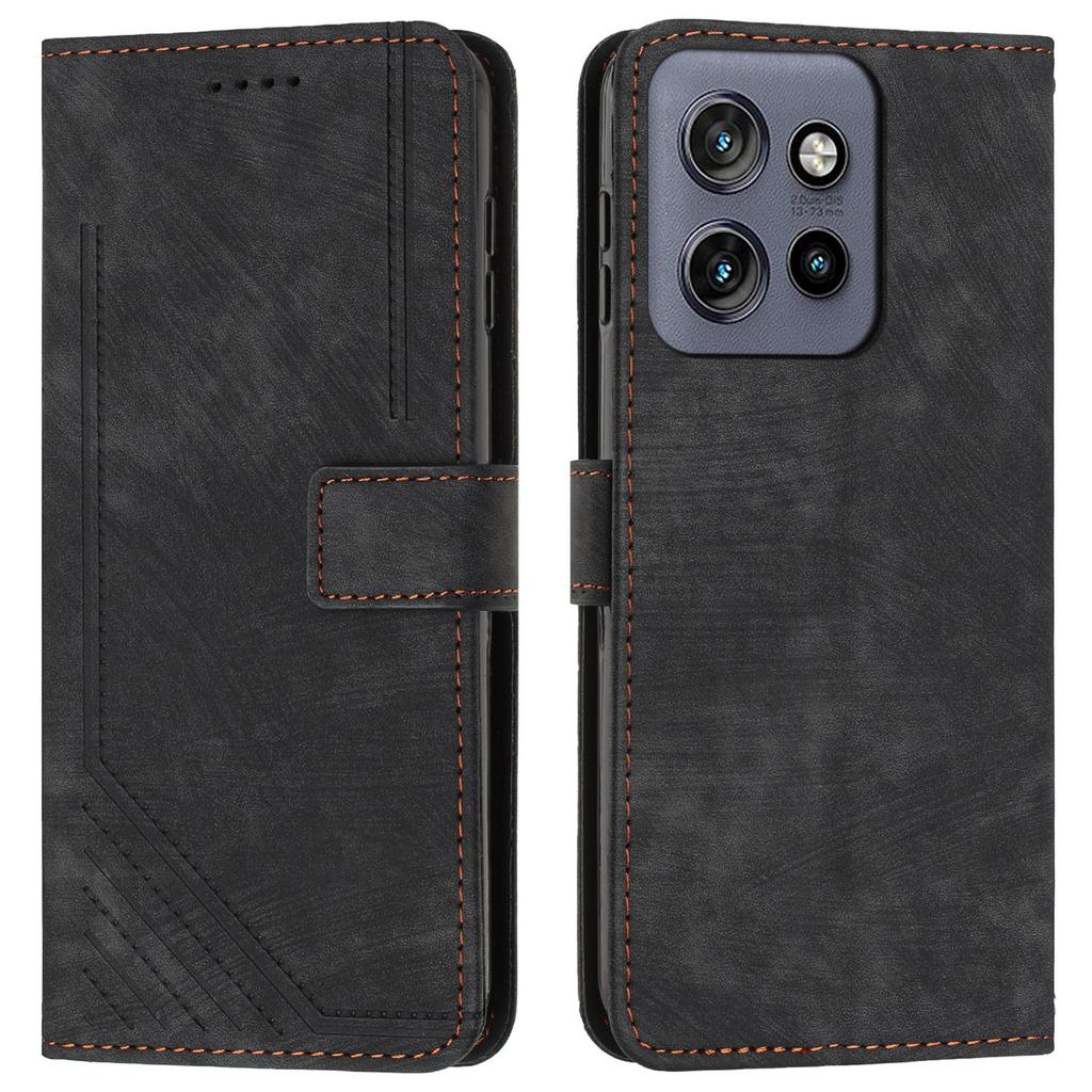 For Motorola Edge 50 Neo 5G/Moto S50 5G/Thinkphone 25 5G Case Imprinted Lines Leather Phone Cover Folding Stand