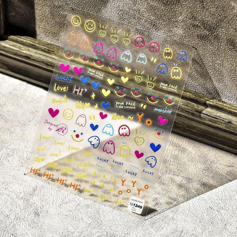 

Nail Stickers Children s Funny Expression Graffiti Three-Dimensional Relief Nail Sticker Kids Patch Bear DIY Xiaohongshu Same Style Lovely Face to-1249 (Thin Tough)