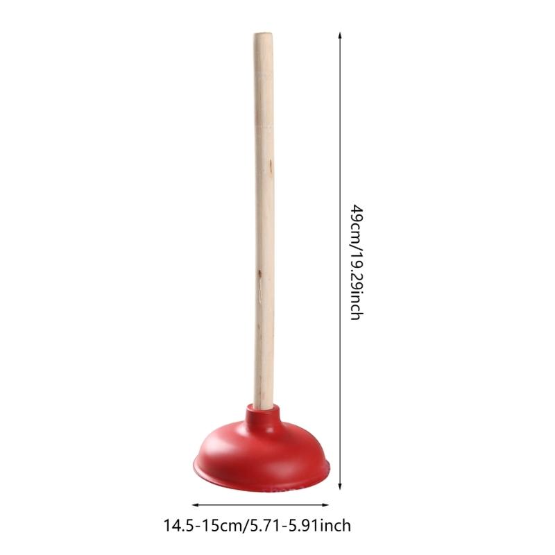2 Piezas Desatascador de Inodoro de Alta Resistencia con Mango de Madera para Eliminación de Obstrucciones de Baño y Cocina Herramienta Desatascadora de Desagüe