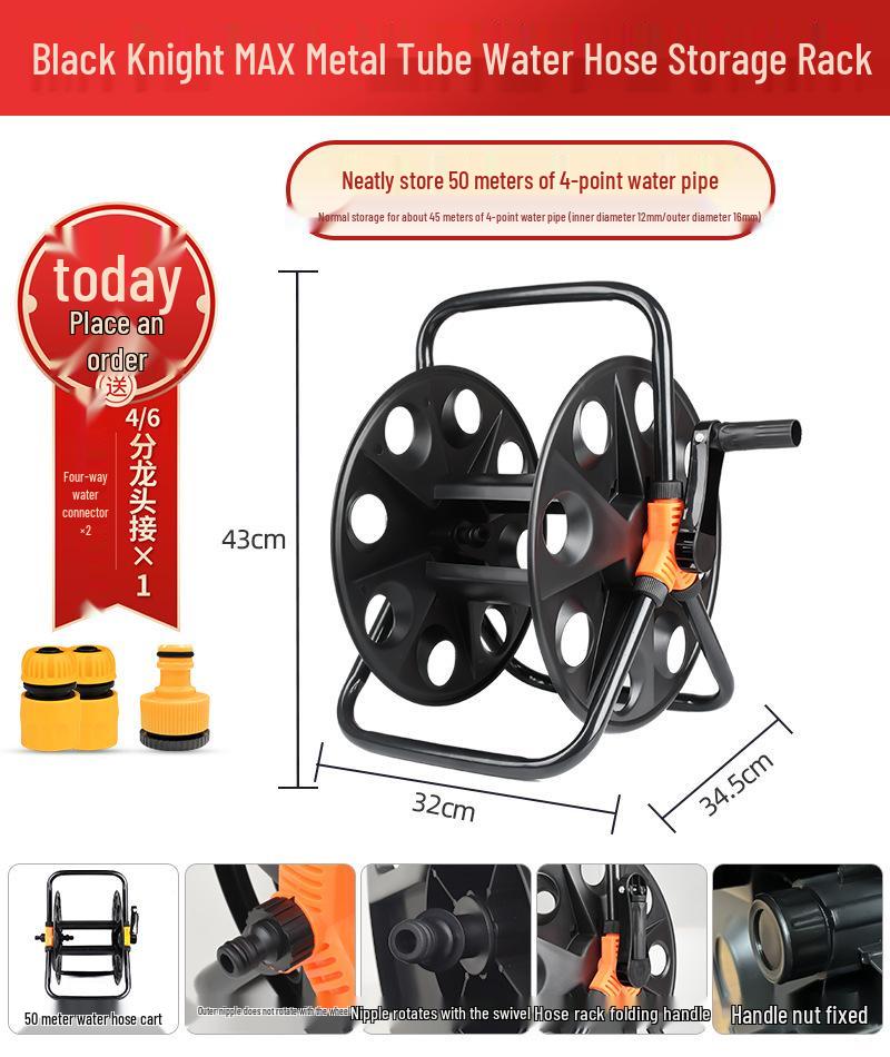 20m Bilvattenslangslindare med Vattenpistol & Förvaringsställ, Upprullningsrulle, 6/4tum, Finns även i 50m.