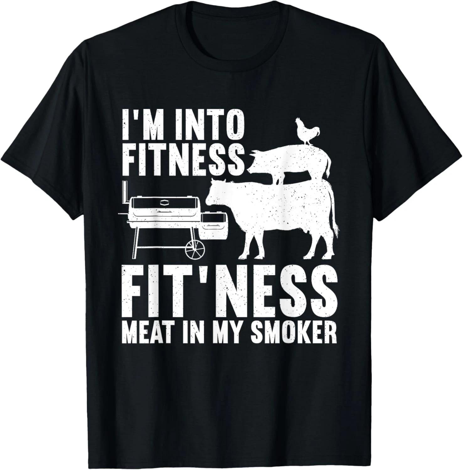 Funny BBQ Meat Smoking Art for Men Women Barbeque Griller Gift Unisex T-Shirt M