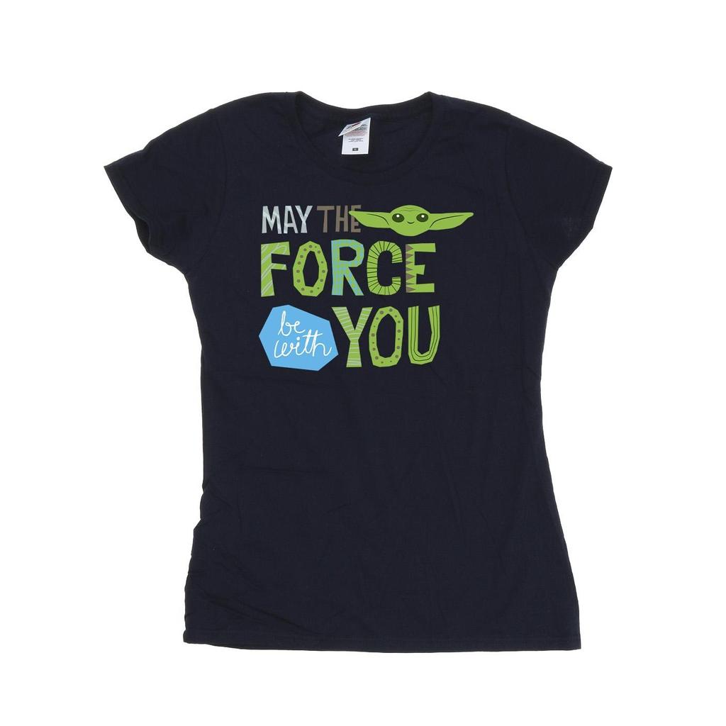 STAR WARS Womens/Ladies The Mandalorian May The Force Be With You Cotton T-Shirt