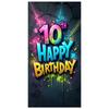 10. Geburtstag Kulisse Metallischer Glanz Schriftzug Geburtstagsfeier Banner Geburtstags Dekoration Graffiti
