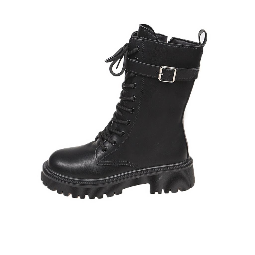 Black Martin Boots Women's 2025 New Medium Boots Platform Boots Spring Short Boots Summer Thin Women's Boots