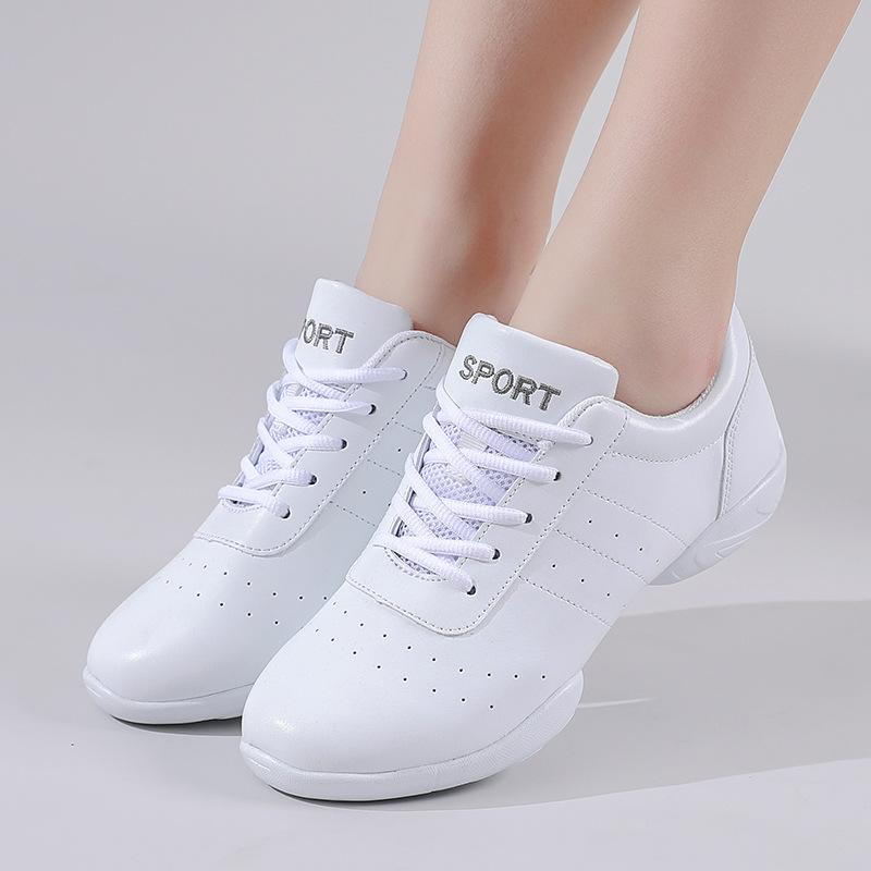 Aerobic-Schuhe, weiße Fitness-Schuhe, Sport-Cheerleading-Schuhe, weibliche Trainings- und Wettkampf-Performance-Schuhe, weiche Unterseite, Kinder