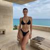 Bikini Set Halter Neck Adjustable Strap Quick Drying Elastic Two Piece Swimsuit Side Tie Bottoms for Comfortable Fit Beachwear Bathing Suit