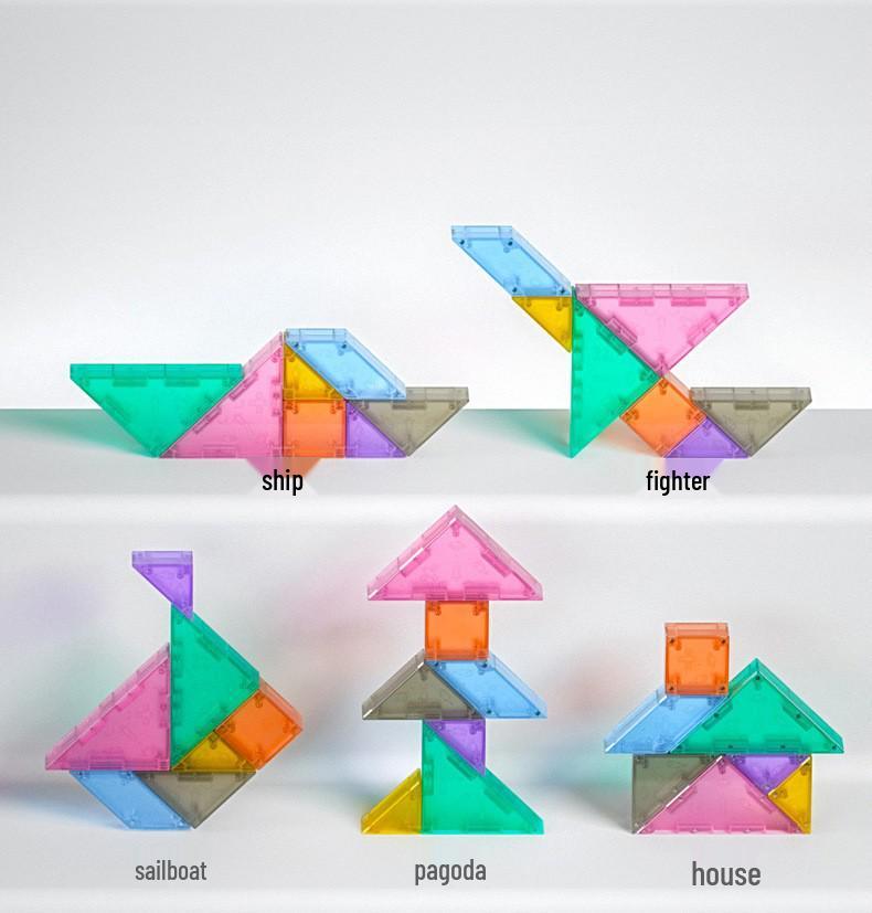 Qiyi 3D Magnetisches Tangram für Kinder: Frühpädagogisches Puzzle und Gehirnentwicklungsspielzeug