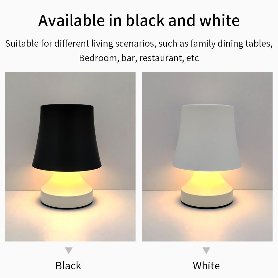 Mushroom LED Table Lamp Rechargeable Touch Switch Desk Light 3 Colors Dimmable For Bedroom Living Room Office Decor Lighting