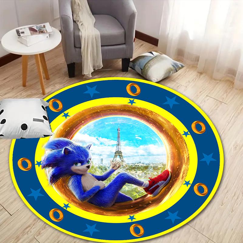 Sonic Adventure Printed Chair Rug for Home Office Use, Living Room Kitchen Game Room Round Carpet