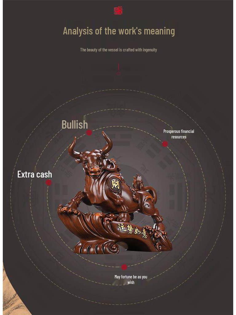 Ochsenjahr-Schmuck: Hochwertige Dekoration zur Anziehung von Reichtum für Wohnzimmer & Schreibtisch – Perfektes Eröffnungs- oder Einzugsgeschenk