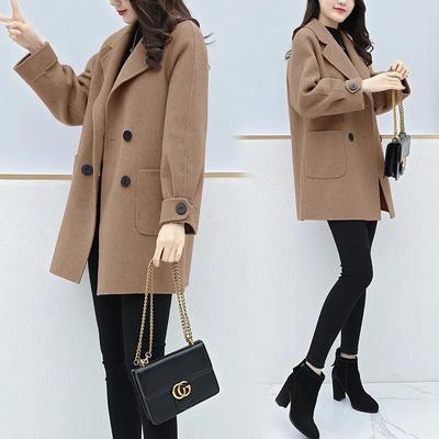 2024 Autumn/Winter Plus Size Slimming Wool Coat for Petite Women